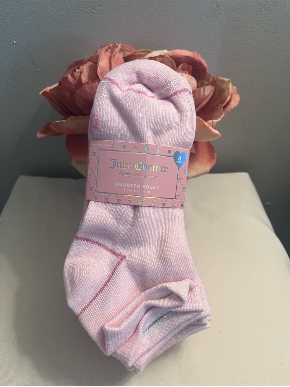 Juicy Couture Pink Velour Jacket - Signature Crystal Logo, Socks and Journal - Picture 4 of 5